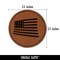 USA United States of America Flag Fun Round Iron-On Engraved Faux Leather Patch Applique - 2.5"